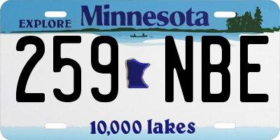 MN license plate 259NBE