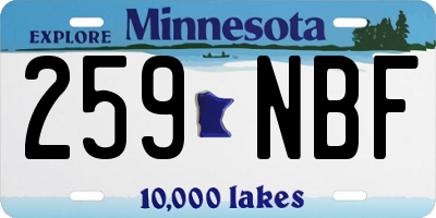 MN license plate 259NBF