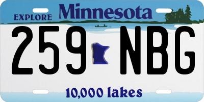 MN license plate 259NBG