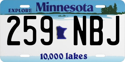 MN license plate 259NBJ