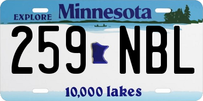 MN license plate 259NBL