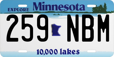 MN license plate 259NBM