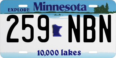 MN license plate 259NBN