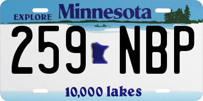 MN license plate 259NBP