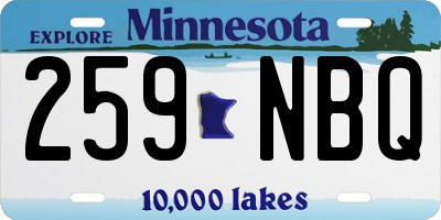MN license plate 259NBQ