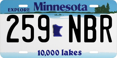MN license plate 259NBR