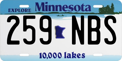 MN license plate 259NBS