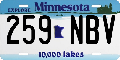 MN license plate 259NBV