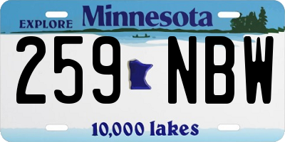MN license plate 259NBW
