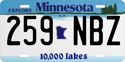MN license plate 259NBZ