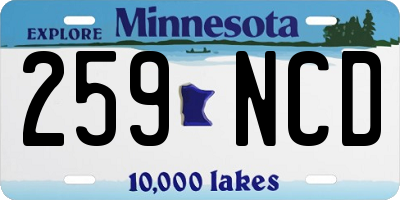 MN license plate 259NCD