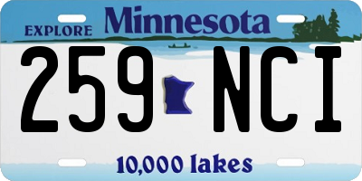 MN license plate 259NCI