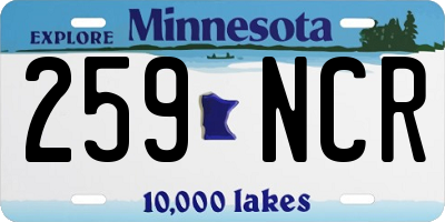 MN license plate 259NCR