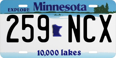 MN license plate 259NCX