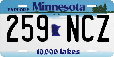 MN license plate 259NCZ