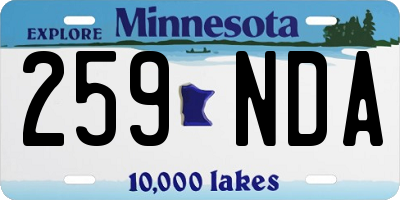 MN license plate 259NDA
