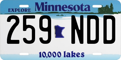 MN license plate 259NDD