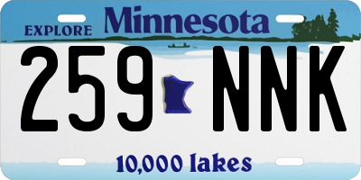 MN license plate 259NNK