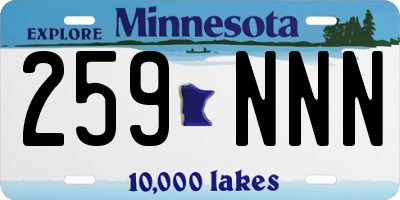MN license plate 259NNN