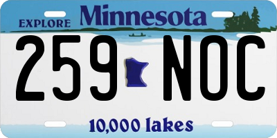 MN license plate 259NOC