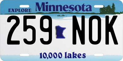 MN license plate 259NOK