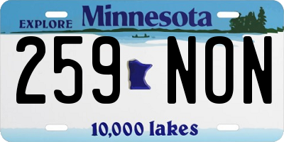 MN license plate 259NON