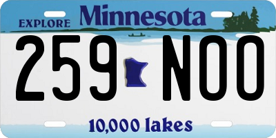 MN license plate 259NOO