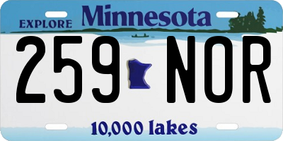 MN license plate 259NOR