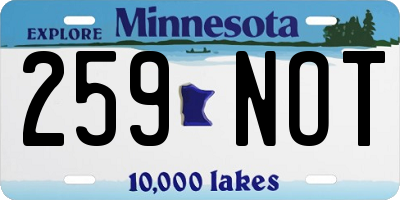 MN license plate 259NOT