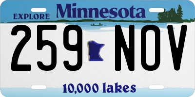 MN license plate 259NOV