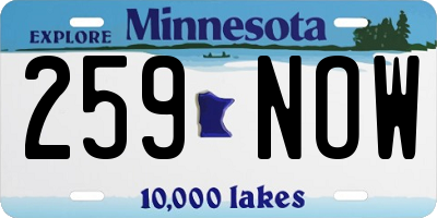 MN license plate 259NOW