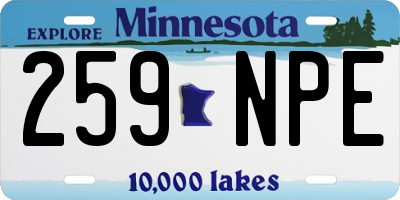 MN license plate 259NPE