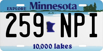 MN license plate 259NPI