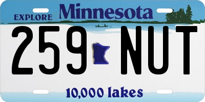 MN license plate 259NUT