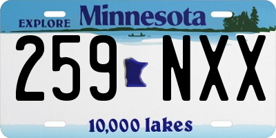 MN license plate 259NXX