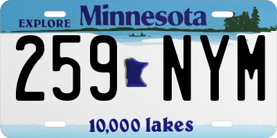 MN license plate 259NYM