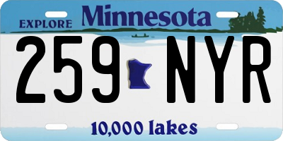 MN license plate 259NYR