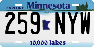 MN license plate 259NYW