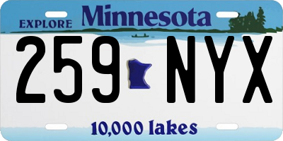 MN license plate 259NYX