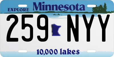 MN license plate 259NYY