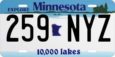 MN license plate 259NYZ