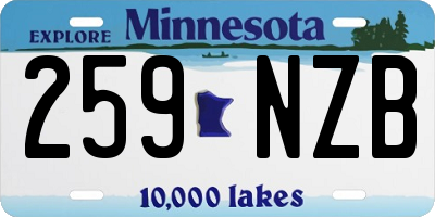 MN license plate 259NZB