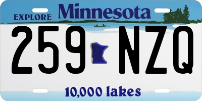 MN license plate 259NZQ