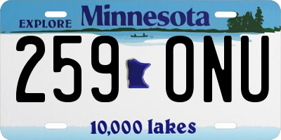 MN license plate 259ONU