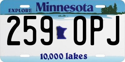 MN license plate 259OPJ