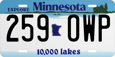 MN license plate 259OWP