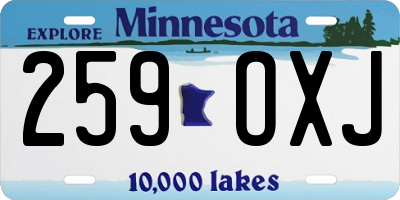 MN license plate 259OXJ