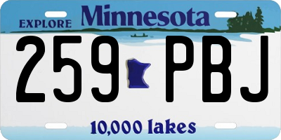 MN license plate 259PBJ