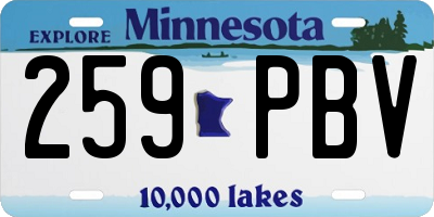 MN license plate 259PBV