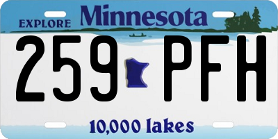 MN license plate 259PFH